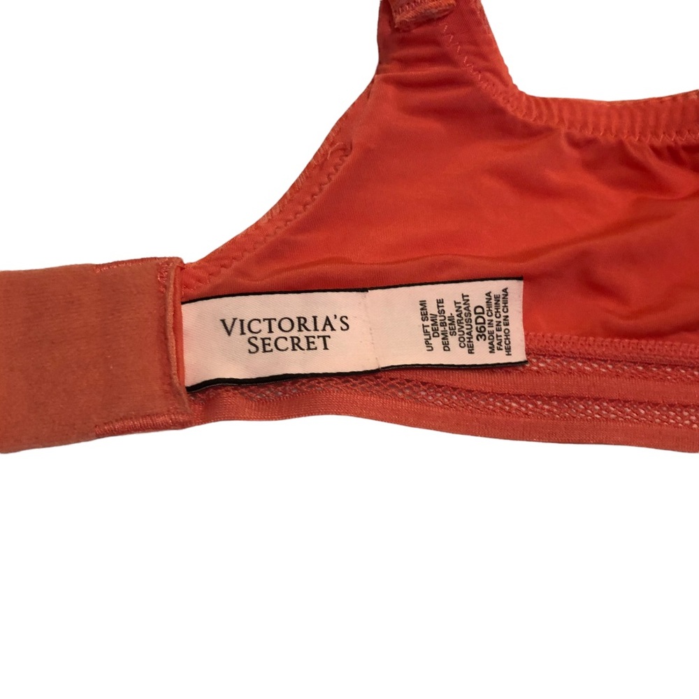 Victorias Secret Underwire Uplift Semi Demi Bra 36DD (E) in Pretty Orange Color - Picture 7 of 7